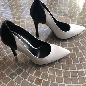 G by Guess black and white heels